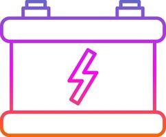 Symbol für Farbverlauf der Autobatterielinie vektor