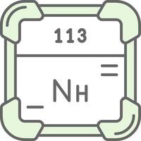 nihonium grön ljus fylla ikon vektor