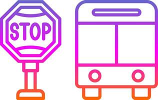 busshållplats linje lutning ikon vektor