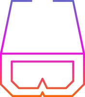 3D glasögon linje gradient ikon vektor