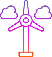 Wind Turbine Linie Gradient Symbol vektor