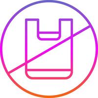 Nein Plastik Tasche Linie Gradient Symbol vektor