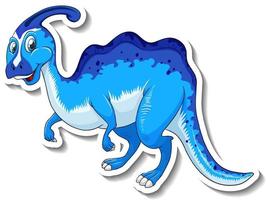 Parasaurolophus Dinosaurier-Cartoon-Charakter-Aufkleber vektor