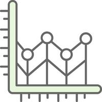 Linie Diagramm Grün Licht Stutfohlen Symbol vektor