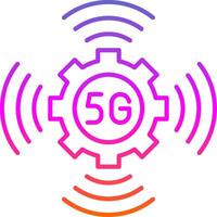 5g Linie Gradient Symbol vektor