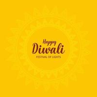 glad diwali fyrkantig gratulationskort med mandalas vektor