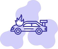 olycka bil i brand vektor ikon