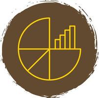 Kuchen Diagramm Linie Kreis Gelb Symbol vektor