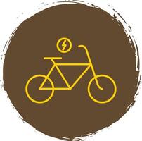 elektrisch Fahrrad Linie Kreis Gelb Symbol vektor