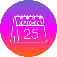 25 von September Linie Gradient Kreis Symbol vektor