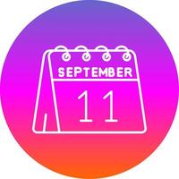 11 .. von September Linie Gradient Kreis Symbol vektor