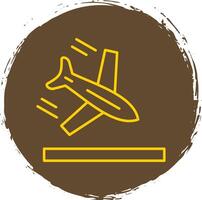 Flugzeug Linie Kreis Gelb Symbol vektor