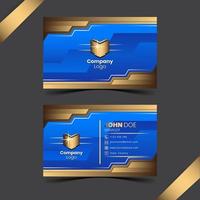 Farbverlauf golden eine blaue Luxus-horizontale Visitenkartenvorlage kostenloser Vektor