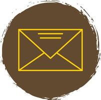 Mail Linie Kreis Gelb Symbol vektor