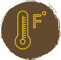 Fahrenheit grader linje cirkel gul ikon vektor