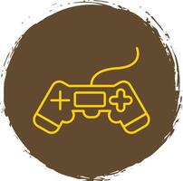video spel linje cirkel gul ikon vektor
