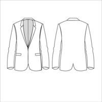 blazer platt design mockup, fast platt skiss Pojkar vektor