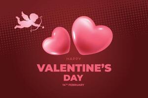 Valentinstag Tag Hintergrund mit rot Herz geformt Luftballons vektor