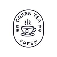 natürlich Grün Tee Tasse zum Logo Design Konzept editierbar. vektor