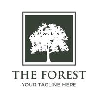 träd logotyp design. tall skog logotyp vektor illustration