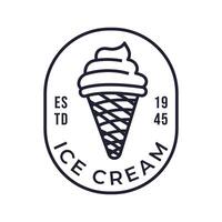 is grädde logotyp design. is grädde affär logotyp märken och etiketter, gelateria tecken. vektor