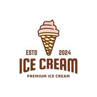 Eis Sahne Logo Design. Eis Sahne Geschäft Logo Abzeichen und Etiketten, Gelateria Zeichen. vektor