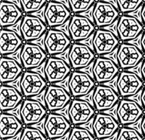 nahtloses abstraktes Schwarzweiss-Muster. Hintergrund und Hintergrund. Ziermuster in Graustufen. Mosaik-Ornamente. Vektorgrafik. vektor