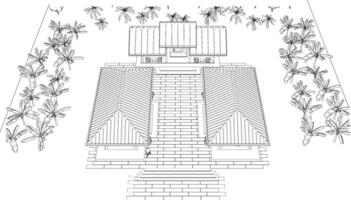 3D-Darstellung des Cafés vektor