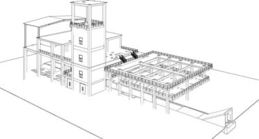 3d illustration av industriell projekt vektor