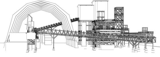 3d Illustration von industriell Projekt vektor