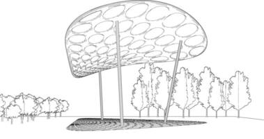 3d illustration av byggnad projekt vektor