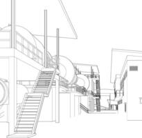 3d illustration av industriell projekt vektor