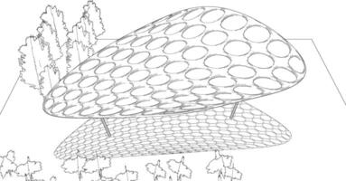 3d illustration av byggnad projekt vektor