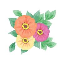 Aquarell Blume und Blätter Vektor Illustration