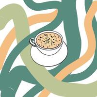 ein Kaffee Tasse Illustration Vektor mit minimalistisch Stil. das Illustration ist geeignet zu verwenden trinken Kunst Hintergrund und Kaffee Inhalt Medien.