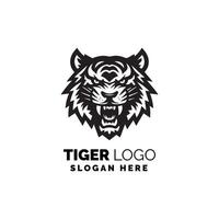 svartvit tiger logotyp design illustration för varumärke identitet syften vektor