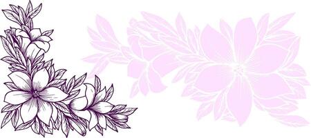 rosa blomma översikt dekorativ design bakgrund vektor