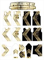 golden geometrisch Jahrgang Jersey bekleidung Sport tragen Sublimation Muster vektor