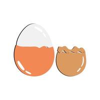 Ei Vektor Illustration, Sammlung von ganz, gebrochen, gebraten, Eigelb, Eierschalen und gekocht Eier. ganze und gebrochen Weiß und Gelb frisch roh Eier.