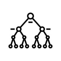 Entscheidung Baum Algorithmus Linie Symbol Vektor Illustration