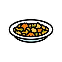 aloo gobi indisch Küche Farbe Symbol Vektor Illustration