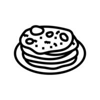 naan bröd indisk kök linje ikon vektor illustration