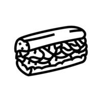 Sandwich schnell Essen Linie Symbol Vektor Illustration