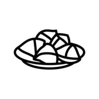 Samosa indisch Küche Linie Symbol Vektor Illustration