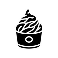 Eis Sahne schnell Essen Glyphe Symbol Vektor Illustration