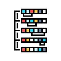 Auswahl Sortieren Algorithmus Farbe Symbol Vektor Illustration
