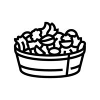 Salat schnell Essen Linie Symbol Vektor Illustration