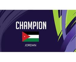 Jordanie Champion Flagge Emblem asiatisch Nationen 2023 Teams Länder asiatisch Fußball Symbol Logo Design Vektor Illustration