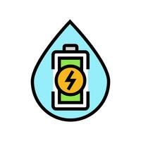 Energie Erhaltung Wasserkraft Leistung Farbe Symbol Vektor Illustration