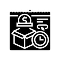 Abonnement Box Geschäft Glyphe Symbol Vektor Illustration